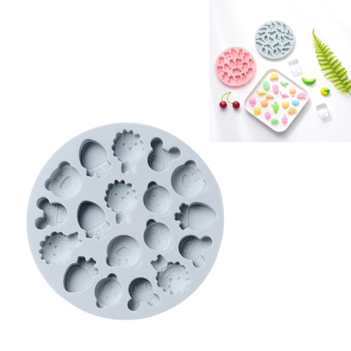 10 PCS Round Cartoon Soft Candy Jelly Steamable Silicone Mold Ice Cream Chocolate Dripping Mold, Style:Lion Carrot(Blue)