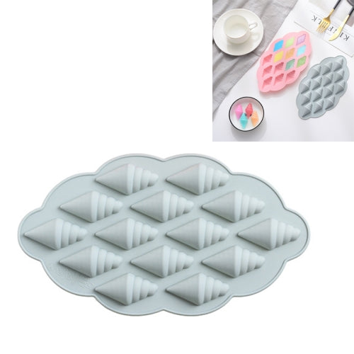 6 PCS Ice Cream Cone Shape Fondant Cake Silicone Mold Baking DIY Chocolate Dessert Mold Making Ice Tray(Blue)