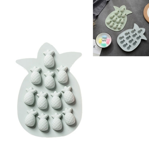6 PCS Creative Fruit Silicone Pineapple Ice Tray DIY Baking Chocolate Jelly Mold Handmade Soap Mold(Blue)