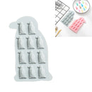 6 PCS Cute Cartoon Penguin Ice Tray Silicone Mold DIY Chocolate Candy Mold(Blue)