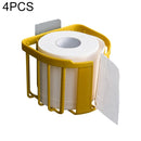 4 PCS Punch-free Toilet Paper Shelf Wall-mounted Bathroom Roll Paper Box, Random Color Delivery