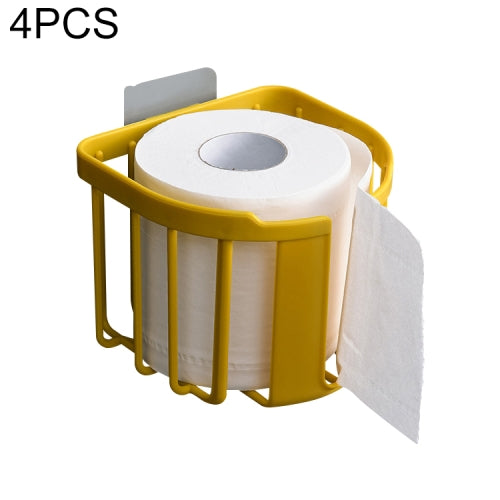 4 PCS Punch-free Toilet Paper Shelf Wall-mounted Bathroom Roll Paper Box, Random Color Delivery