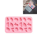 4 PCS Various Fruits Shape DIY Fondant Cake Baking Silicone Mold Handmade Soap Chocolate Candy Mold Ice Tray(Pink)