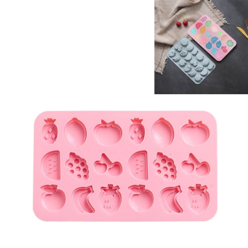 4 PCS Various Fruits Shape DIY Fondant Cake Baking Silicone Mold Handmade Soap Chocolate Candy Mold Ice Tray(Pink)