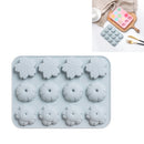 6 PCS 12 Flower-shaped Ice Cube Silicone Mold Pudding Cake Chocolate Baking Mold(Blue)