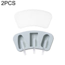 2 PCS Cartoon Homemade Popsicle Ice Cream Mold with Lid Silicone Baking Tool, Style:Simple(Blue)