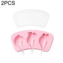 2 PCS Cartoon Homemade Popsicle Ice Cream Mold with Lid Silicone Baking Tool, Style:Fruit Man(Pink)