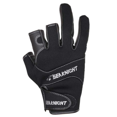 SeaKnight SK03 Fishing Gloves Waterproof Breathable Lure Anti-skid Wear-resistant Fishing Equipment, Specification: 2XL(Black)