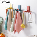10 PCS Flower-shaped Rag Rack Kitchen With Hook Storage Rack Wall Hanging Free Punching Spatula Spoon Rack Random Color Delivery