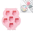 6 PCS Creative Owl Shape Chocolate Mold Silicone Ice Tray Homemade DIY Cake Baking Mold(Pink)