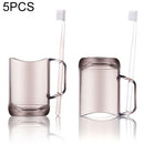 5 PCS Mouthwash Cup Wash Cup Creative Couple Brushing Cup(Brown)
