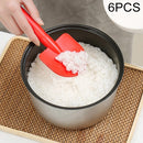 6 PCS Creative Shovel Shape Household Spoon Plastic Mixing Rice Spoon(Rose Red)