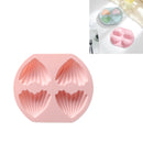 6 PCS Shell Ice Tray Cake Mold Baking Household Small Love Heart-shaped Non-stick Silicone Mold(Pink)
