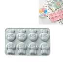 6 PCS Cartoon Puppy Silicone Cake Mold Chocolate Biscuit Baking Mould Ice Making Mold(Blue)