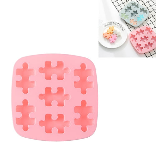 4 PCS Silicone Creative Ice Tray Puzzle Mold Microwave Oven Baking Chocolate Mould(Pink)
