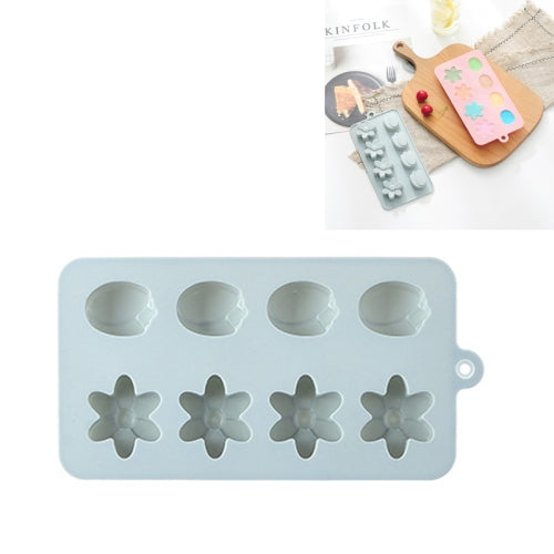 6 PCS Silicone Flower Shaped Ice Tray Mold Tulip Chocolate Candy Mold(Blue)