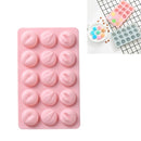 4 PCS Creative 15 Grid Hamburger Silicone Ice Tray Cake Mold DIY Chocolate Pudding Mold Baking Utensils(Pink)