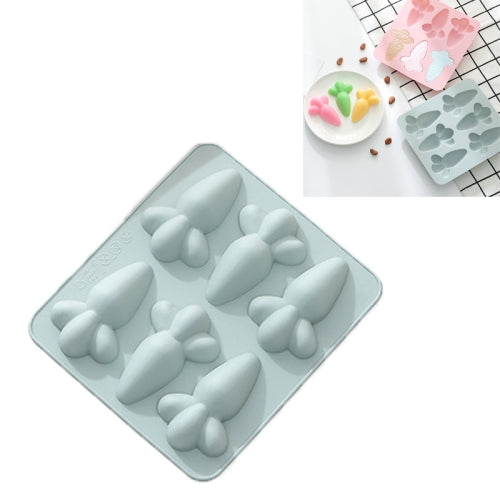 6 PCS Carrot Silicone Cake Chocolate Baking Mold Handmade Soap Ice Cube Pudding Moldg Mold(Blue)