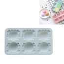 6 PCS 3D Crab Silicone Fondant Cake Mold Chocolate Pudding Ice Cube Mold(Blue)