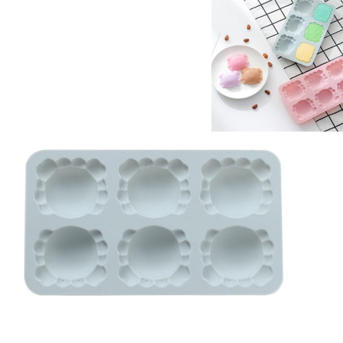 6 PCS 3D Crab Silicone Fondant Cake Mold Chocolate Pudding Ice Cube Mold(Blue)