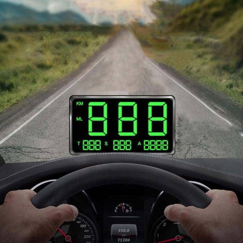 Kingneed C80 4.5inch HUD Car Head-up Display GPS Speed Meter Overspeed Alarm Mileage Altitude Clock(Black)