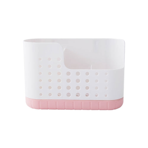 Kitchen Wall-mounted Sticky Drainable Chopstick Cage Tableware Storage Box(Pink)