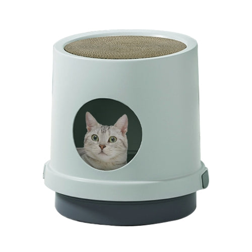 Cat Litter Box Splash-proof Enclosed Cat Toilet Supplies(Ice Blue)