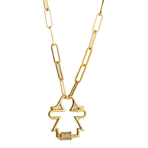 Brass Micro-inlaid Zircon Delicate Clavicle Chain Cross Pendant Necklace(Girl)