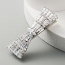 2 PCS Bow Element Hairpin Duckbill Clip Alloy Inlaid Rhinestone Hair Clip(Silver)