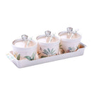 3 in 1 Seasoning Jar Set Creative Green Plant Multifunctional Kitchen Utensils with Spoon & Chassis(Creative Plants)