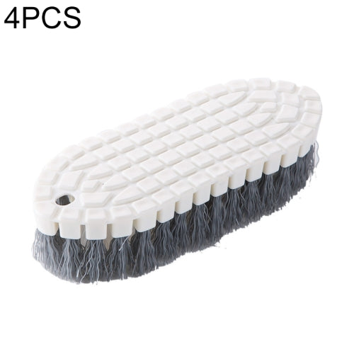 4 PCS Kitchen Stove Bendable Cleaning Brush Bathroom Tile Bathtub Laundry Brush(Gray)