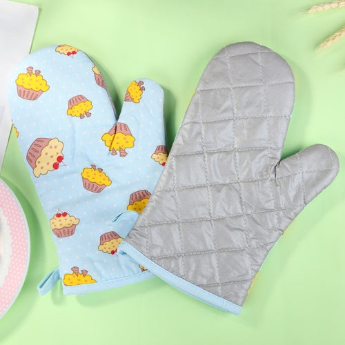 4 PCS Twill Small Cake Thickened Microwave Oven Baking Insulated Gloves