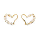 2 Pairs S925 Sterling Silver Earrings Pearl Love Heart Earrings