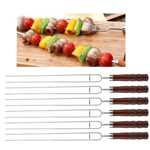 Stainless Steel Barbecue Skewers Barbecue Fork U-shaped Barbecue Fork, Specification: 6 PCS in color box