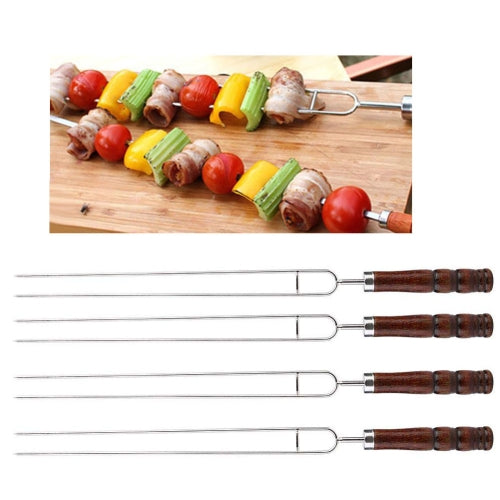 Stainless Steel Barbecue Skewers Barbecue Fork U-shaped Barbecue Fork, Specification: 4 PCS in PP bag