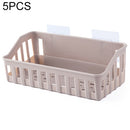 5 PCS Bathroom Shelf hole-free Wall Hanging Seamless Storage Basket(Brown)