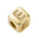 3 PCS English Letter Beads Bracelet Brass Micro-inlaid Couple Red String Pull DIY Bracelet Jewelry, Style:E