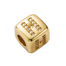 3 PCS English Letter Beads Bracelet Brass Micro-inlaid Couple Red String Pull DIY Bracelet Jewelry, Style:H