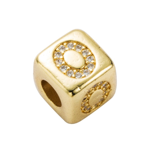 3 PCS English Letter Beads Bracelet Brass Micro-inlaid Couple Red String Pull DIY Bracelet Jewelry, Style:O