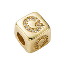 3 PCS English Letter Beads Bracelet Brass Micro-inlaid Couple Red String Pull DIY Bracelet Jewelry, Style:Q