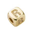 3 PCS English Letter Beads Bracelet Brass Micro-inlaid Couple Red String Pull DIY Bracelet Jewelry, Style:R