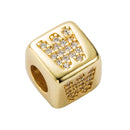 3 PCS English Letter Beads Bracelet Brass Micro-inlaid Couple Red String Pull DIY Bracelet Jewelry, Style:W