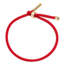 3 PCS English Letter Beads Bracelet Brass Micro-inlaid Couple Red String Pull DIY Bracelet Jewelry, Style:Red Rope