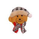 25 PCS Christmas Decorations Santa Claus Snowman Fabric Dolls Christmas Family Scene Christmas Tree Pendant, Specification: Plaid Khaki Bear Head