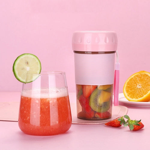 Small Portable Household Mini Electric Juicer Multifunctional USB Automatic Fruit Juicer(Pink)