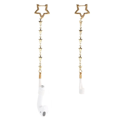 2 PCS Bluetooth Headset Anti-lost Fashion Star Chain Ear Buckle(Golden)