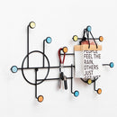 Wrought Iron Creative Hooks Nail-free Clothes Coat Hooks Bathroom Nail-free Perforated Wall Coat Hooks, Colour: Round 12 Hooks