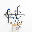 Wrought Iron Creative Hooks Nail-free Clothes Coat Hooks Bathroom Nail-free Perforated Wall Coat Hooks, Colour: Sequins Round Black 9 Hooks