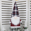 Creative Faceless Doll Christmas Tree Hat Home Decoration Products(Black White Grid)