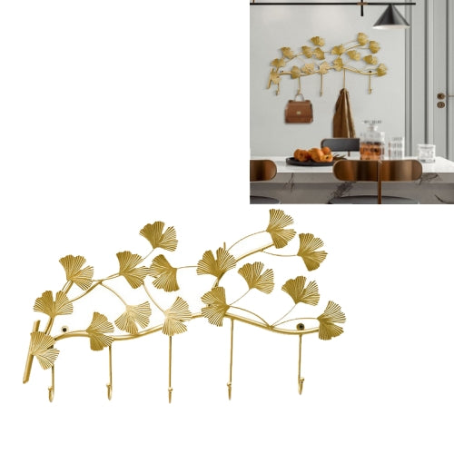 Home Ginkgo Leaf Hooks Creative Wall Hooks Living Room Bedroom Porch Decoration Hooks, Size:inkgo Leaf Branch Hook-Small